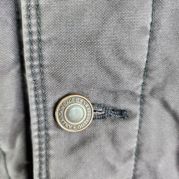 Mens Gray American Eagle Outfitters Workwear Jacket Quilted Lining Button Up XL - Picture 6 of 11
